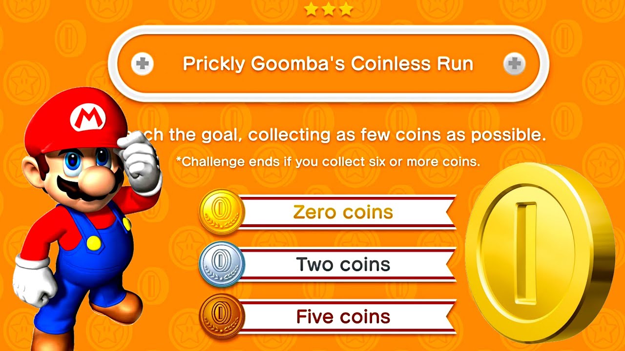 New Super Mario Bros. U Deluxe 🌼 Prickly Goomba's Coinless Run 🌼 All Challenges Gold Medal