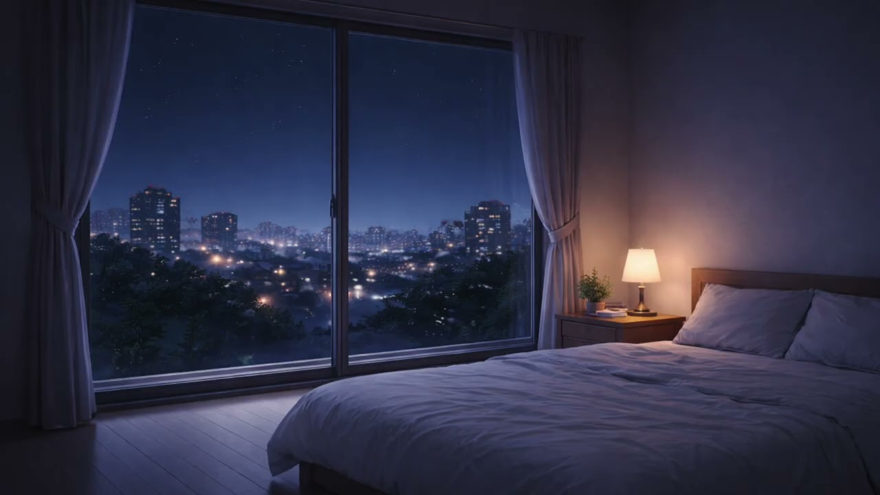 Late Night Chill for Focus – quiet room, calm city lights 🌙