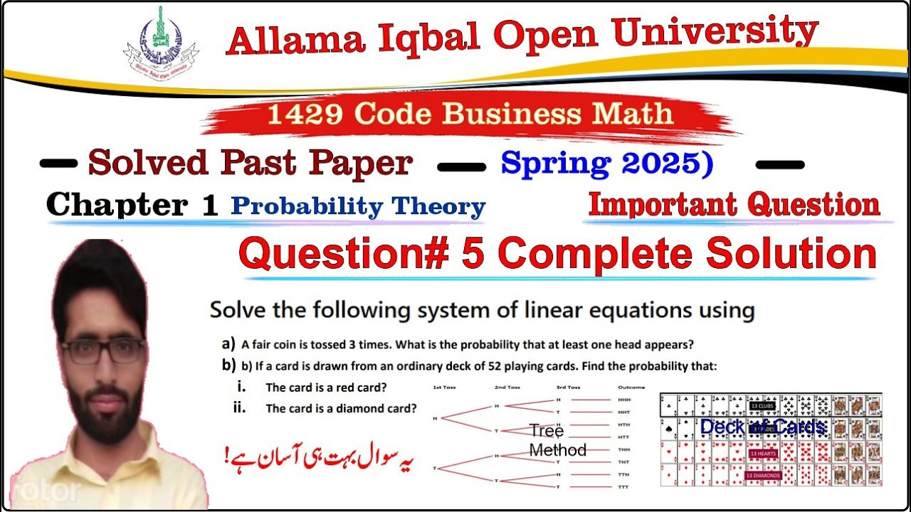 1429 Code Past Paper Autumn 2025 Question 5 Solution | 1429 Code Business Math Solved Paper 2025