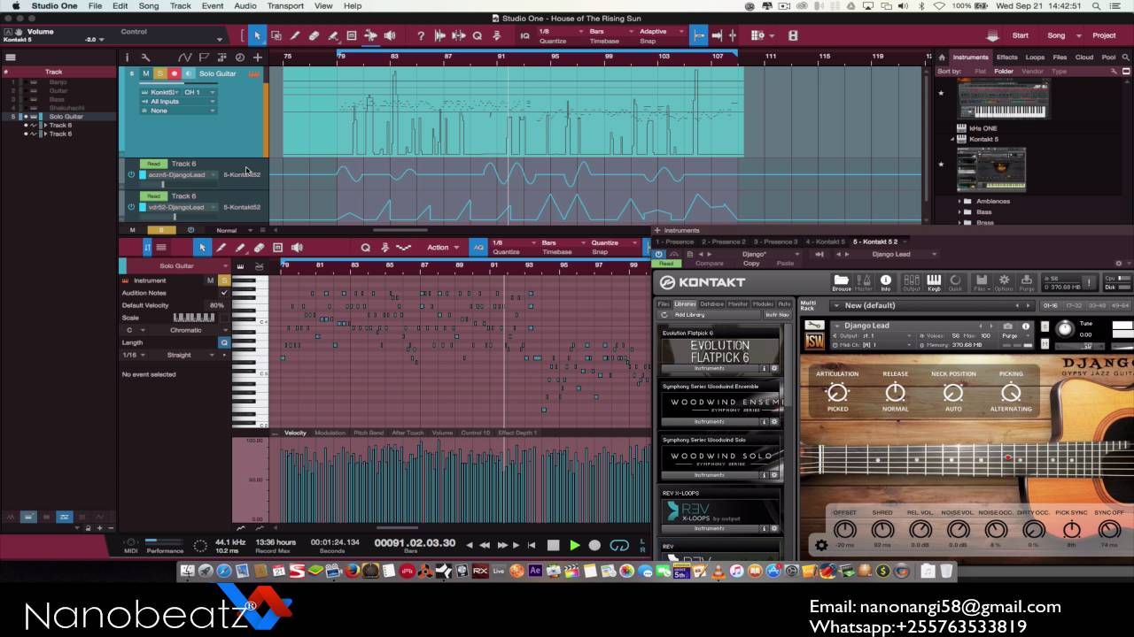 Getting Realistic Guitar Sound from Impact Soundworks Django Demo