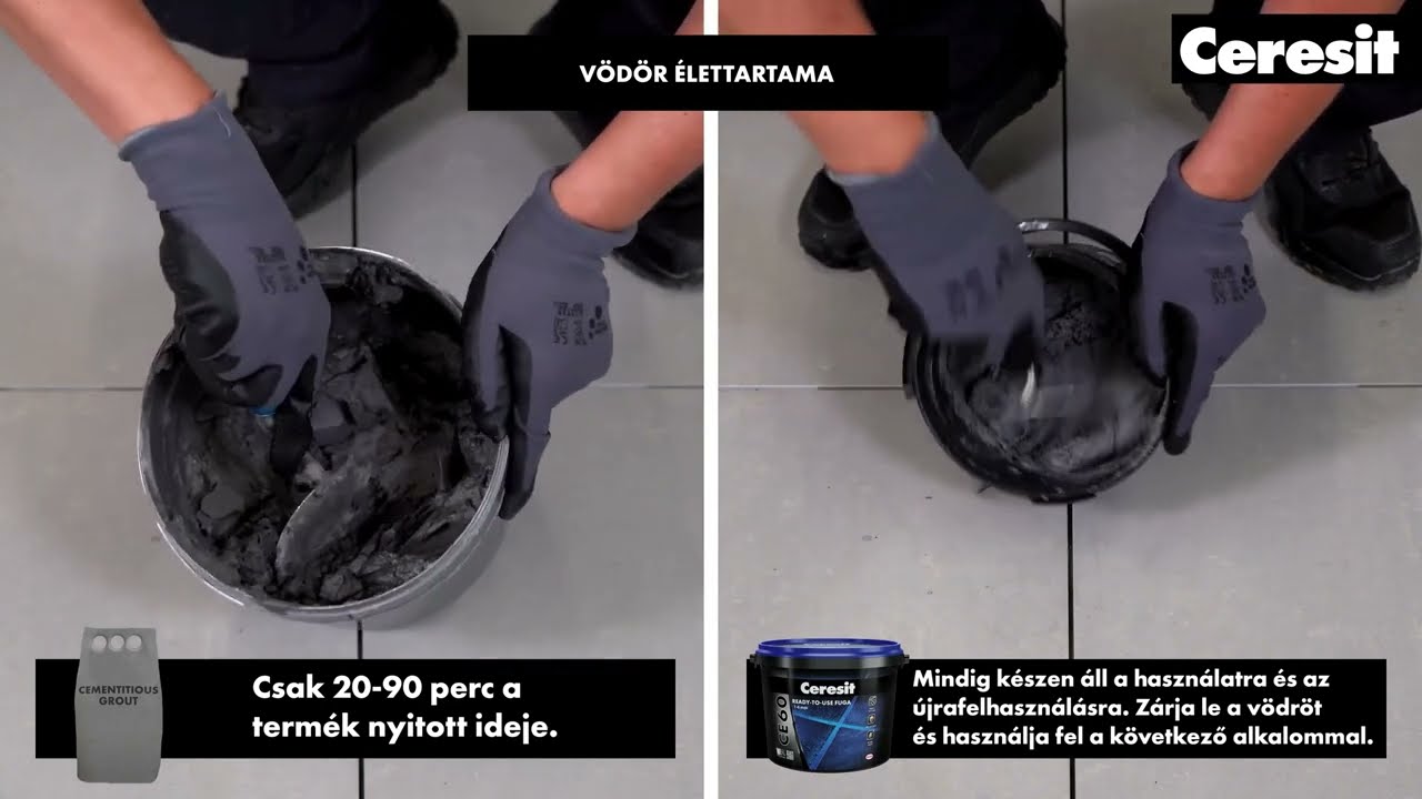 Ceresit CE 60 használatra kész fuga felhasználás