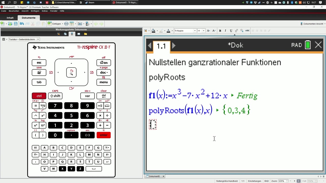Mathe TI nspire GTR polyRoots