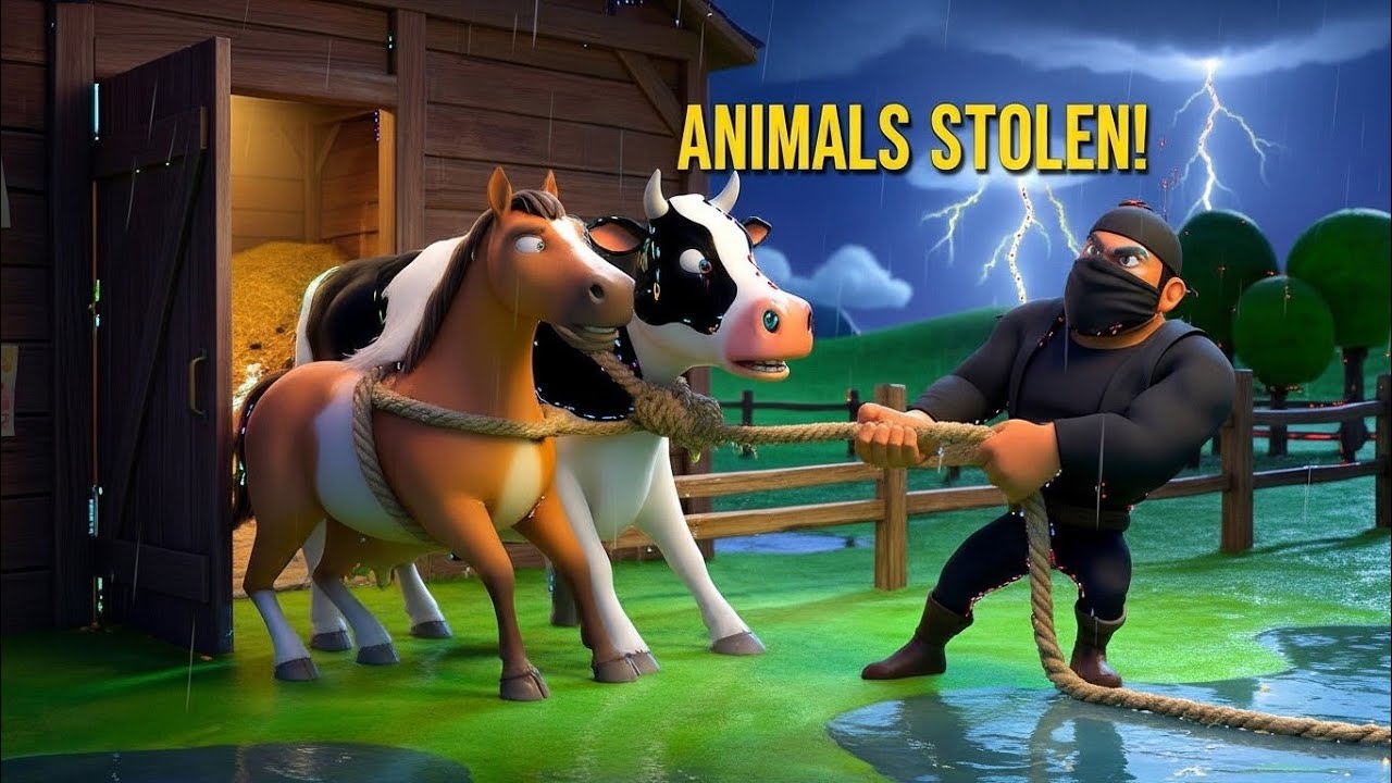 Oh No! A Thief Steals All the Animals from Old MacDonald's Farm 🐄🚓 | Kids Story