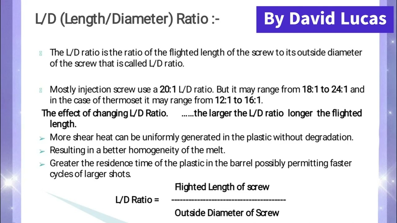 Calculate the Specific injection Pressure & L/D Ratio