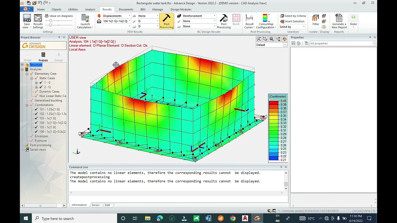 Design Rectangular Water Tank Design in Graitec Advance Design