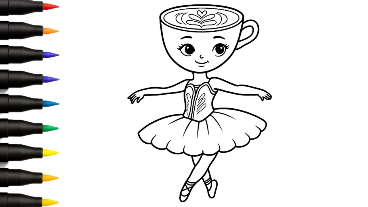 How to Draw a Cute Ballerina Cappuccina | Cute Ballerina Cappuccino Drawing Step by Step