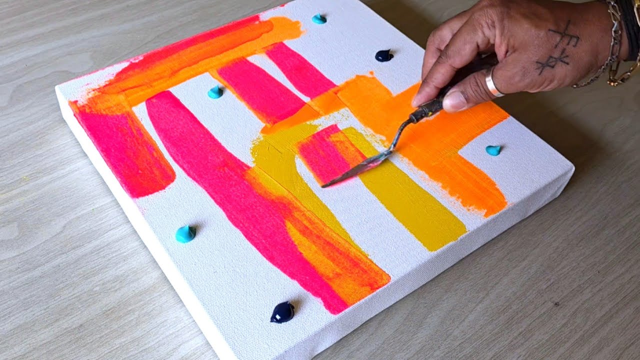 Easy Acrylic Painting Technique / Using Acrylic Painting and Markers