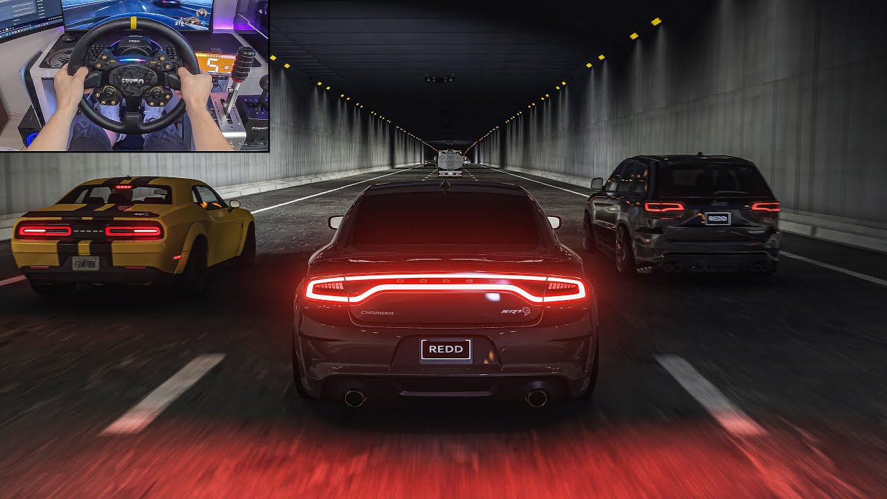 1015HP Dodge Charger Hellcat & 816HP Challenger & 1200HP Trackhawk - AssettoCorsa | Moza R16 + Pimax