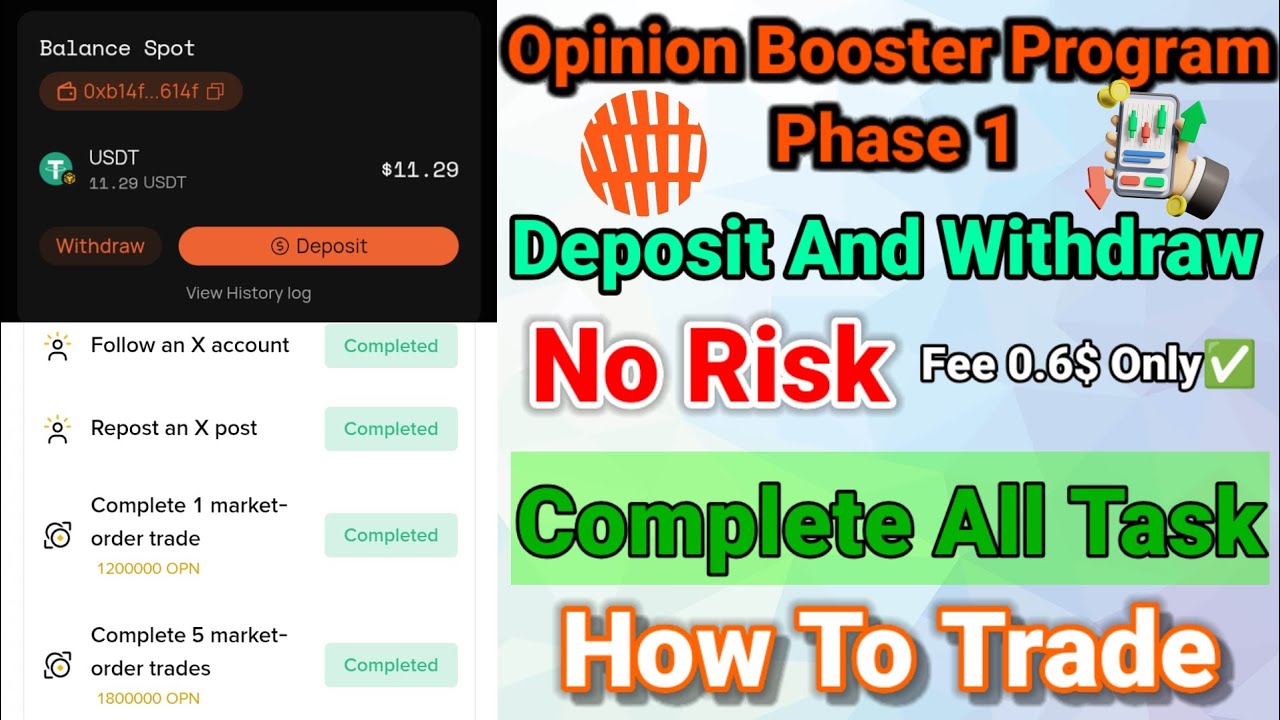 Binance Opinion Booster Program Phase 1 How To Complete All Trading Task Low Risk✅