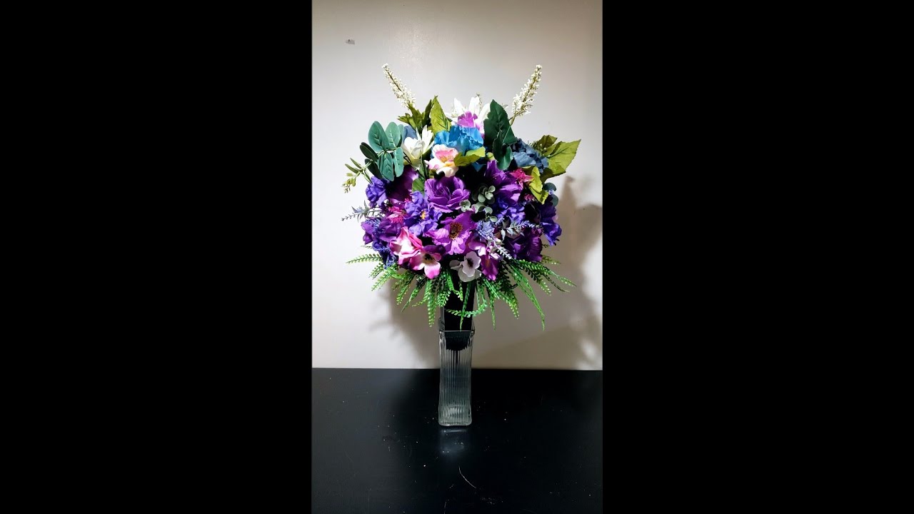 Purple Flower Cemetery Vase 2022