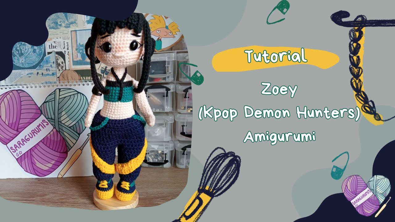 Zoey Amigurumi (K-pop Demon Hunters)/ tutorial paso a paso