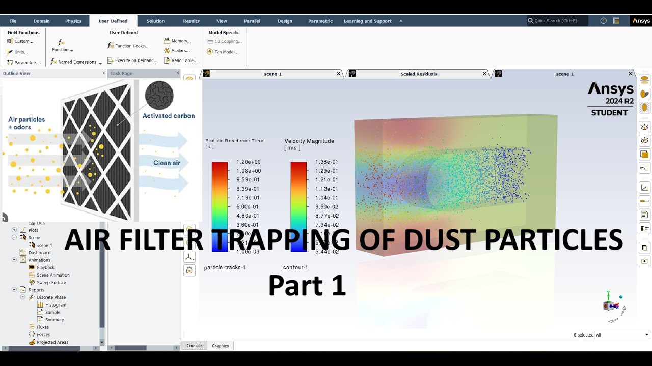 AirFilter Simulation of Dust Particle Trapping (Part1) || Rosin Rammler Distribution Ansys Fluent