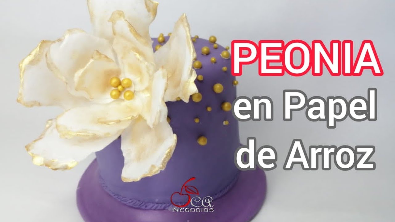 Peonia en PAPEL DE ARROZ COMESTIBLE para decorar pasteles Elegantes