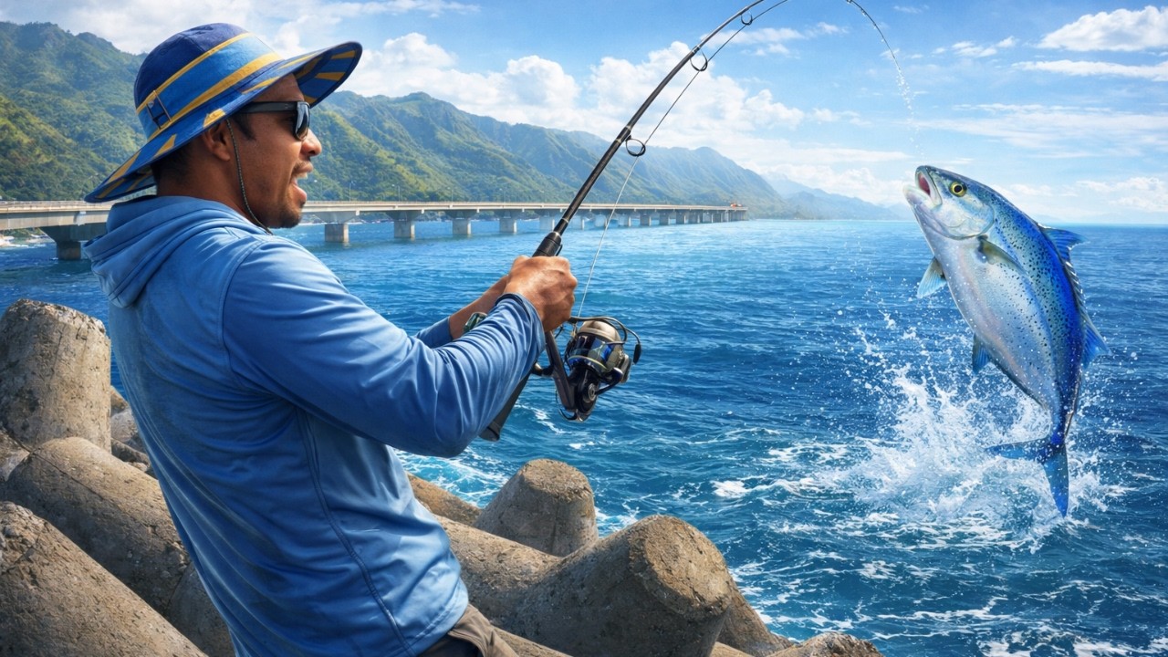 Pêcher la carrangue sur la route du littoral😮🎣
