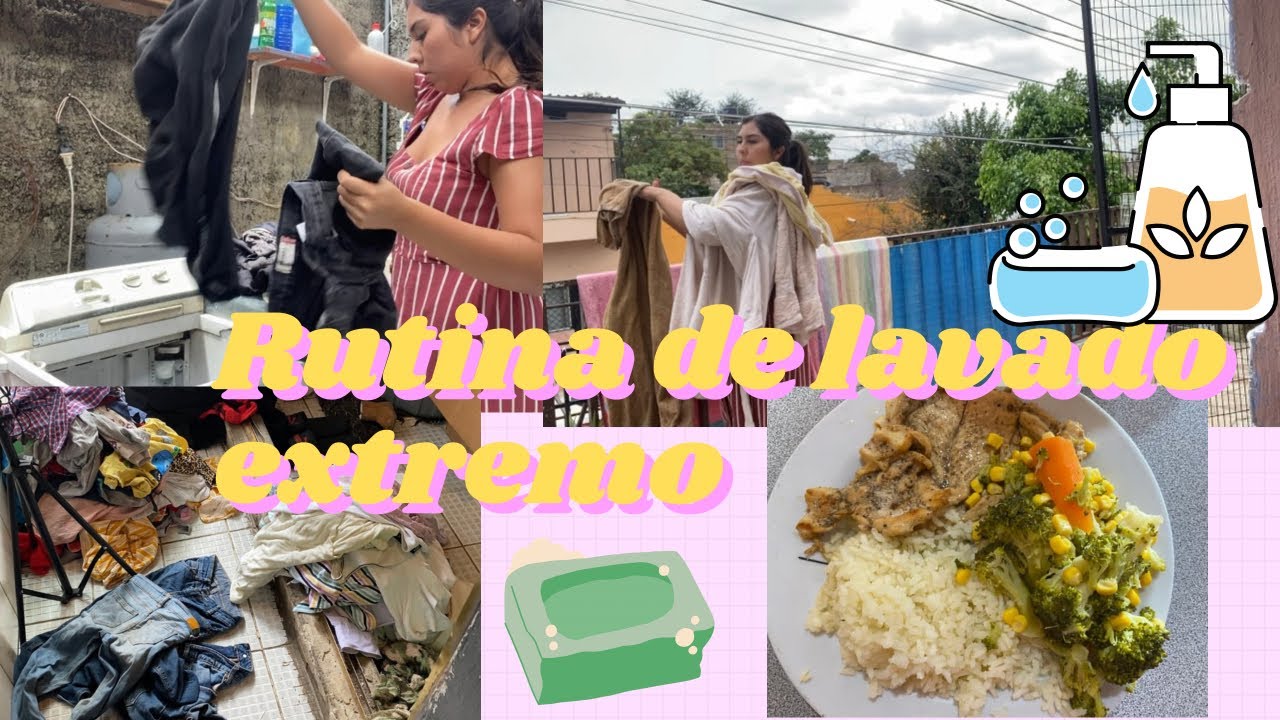LAVANDO ROPA NIVEL EXTREMO+RECETA DE COMIDA EXPRESS🍲☀️👖👕🧼🚰