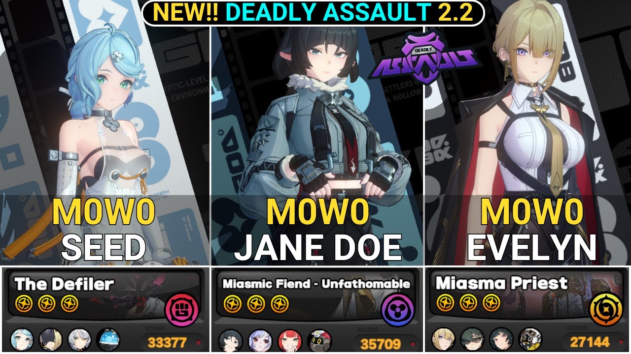 M0W0 Seed & Jane Doe & Evelyn Showcase | NEW!! Deadly Assault Zenless Zone Zero 2.2