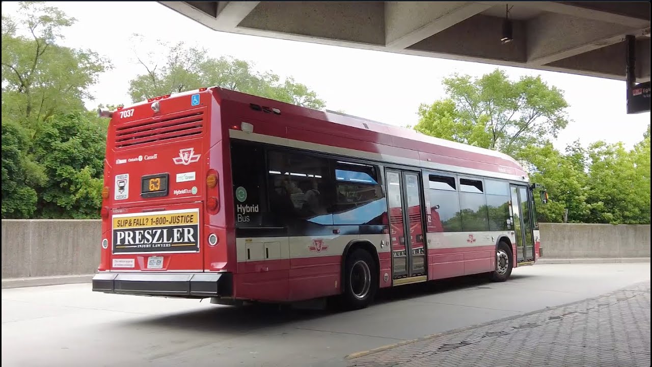 TTC 63A Ossington Bus Ride #7037 from Roncessvales Ave to Eglinton West Stn (May 27th, 2024)