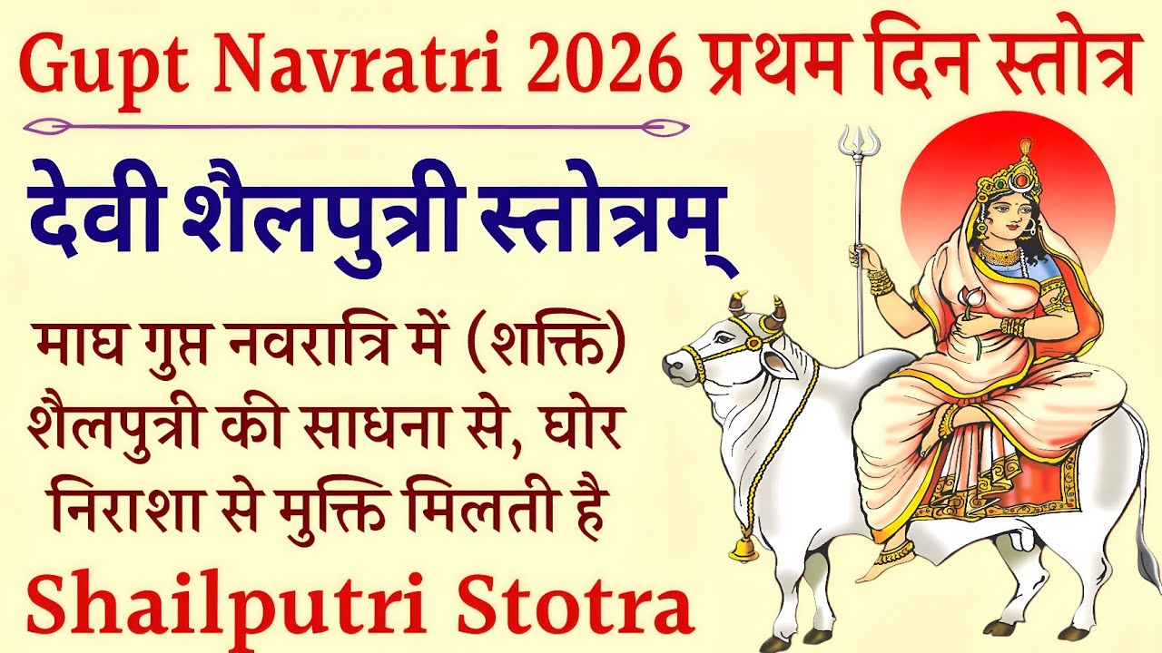 Magh Gupt Navratri 2026। प्रथम दिन स्तोत्र। देवी शैलपुत्री स्तोत्रम्। गुप्त नवरात्रि में देवी साधना