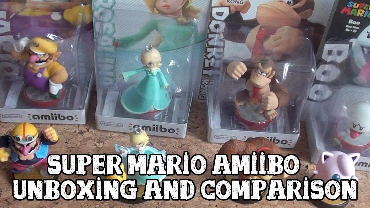 [Amiibo Super Mario] Boo, Wario, Rosalina, Donkey Kong - Unboxing and comparison