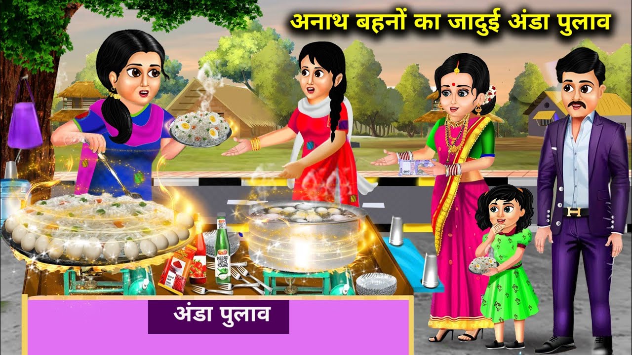 अनाथ बहनों का जादुई अंडा पुलाव|| anath bahanon ka jaadui anda pulao|| chacha magical stories|| moral