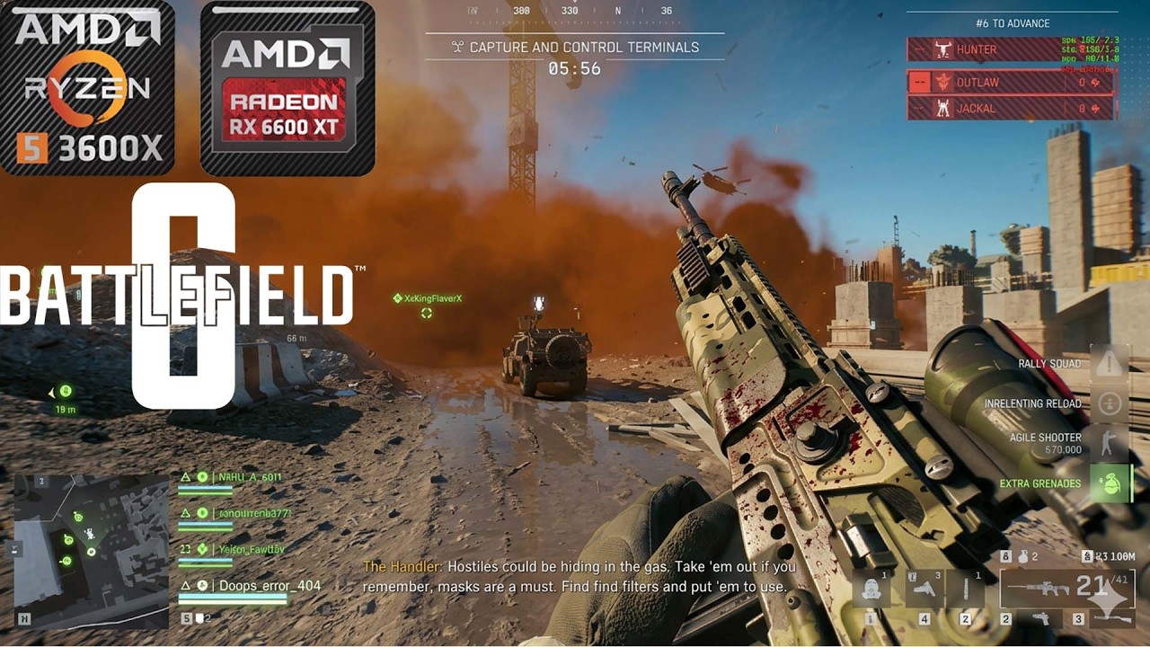 BF6 REDSEC Gauntlet | 1080p High Settings | RX 6600XT + Ryzen 5 3600X | 100+ FPS ✅