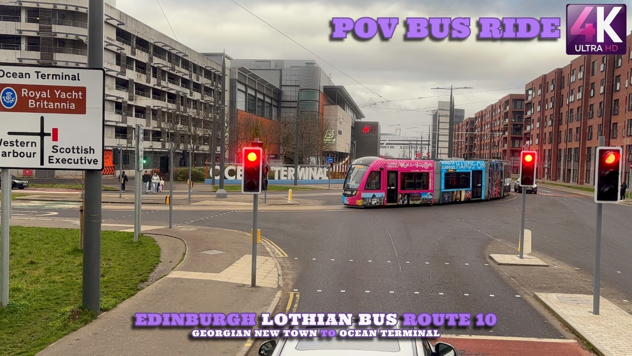 Georgian New Town to Ocean Terminal | Edinburgh | Scotland | Lothian Bus Route 10 | Bus Ride POV 4K