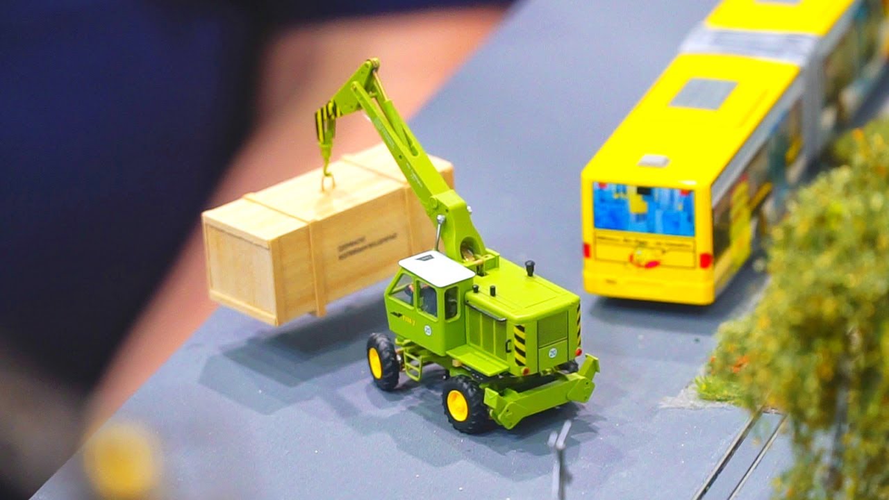 SUPER MICRO RC 1/87 SCALE MODELS! RADIO CONTROLLED RC TRUCKS & RC CRANES IN MICRO SIZE IN ACTION