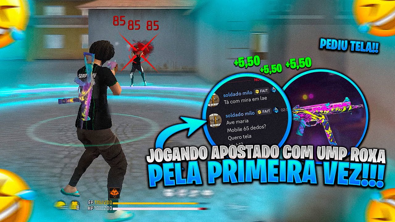 PRIMEIRA VEZ JOGANDO APOSTADO COM UMP ROXA!! ( PEDIRAM TELA!!! )