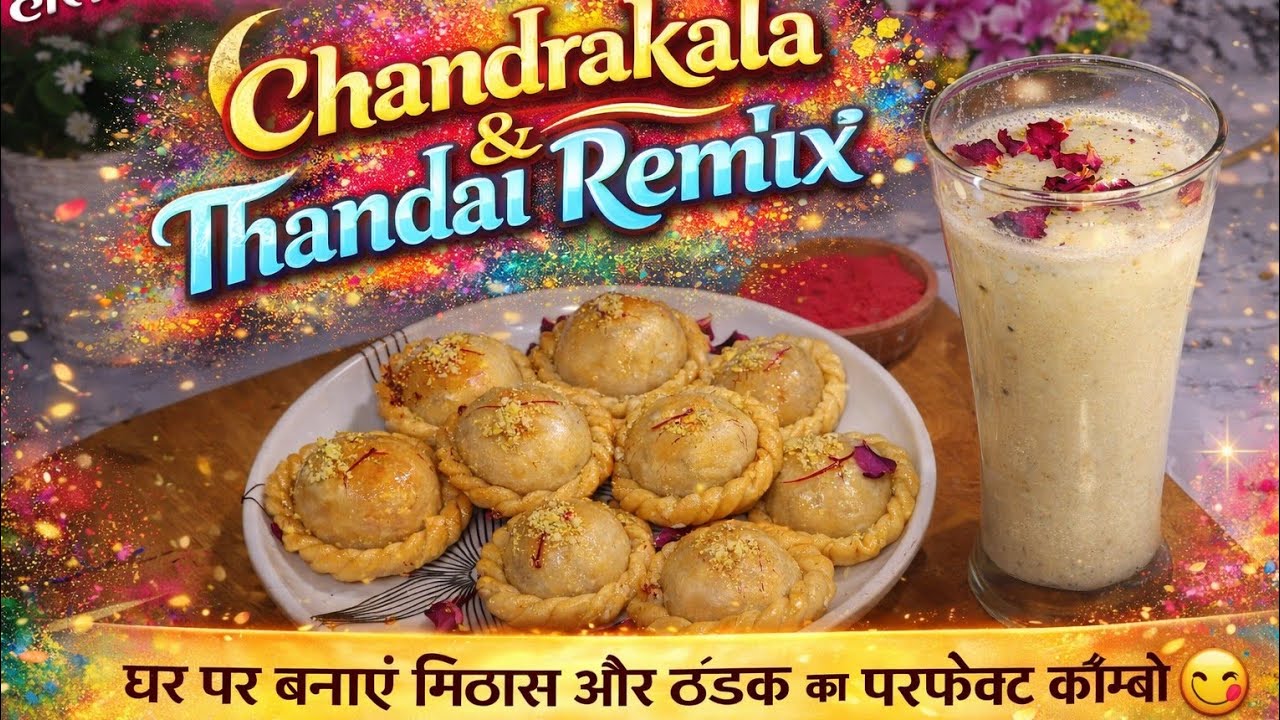 Traditional Sweet Chandrakala & Thandai Premix 😋 | Perfect Combo #cookingwithnilam #video #viral 