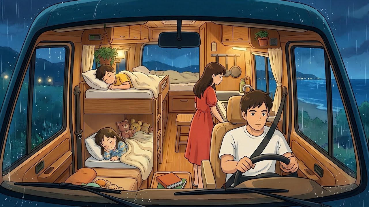 A Rainy Day A Ghibli-Inspired Family Road Trip Summer Memories A Peaceful Journey