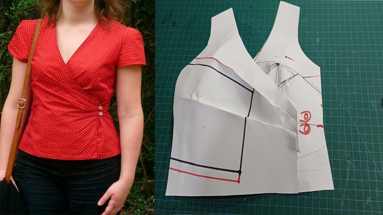 molde de la blusa cuello cruzado