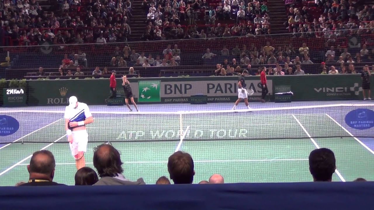 Djokovic vs Isner - Court level view HD