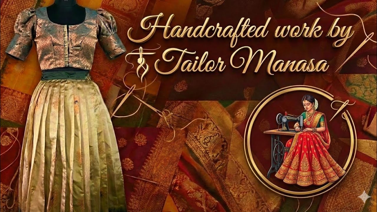 Part-2 skirt and blouse cutting and stitching from saree|| lehenga choli || Mahesh stitch home 
