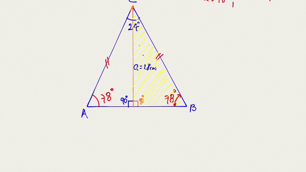 Trigonometría: clase25; Calculo del lado de un triángulo isoceles