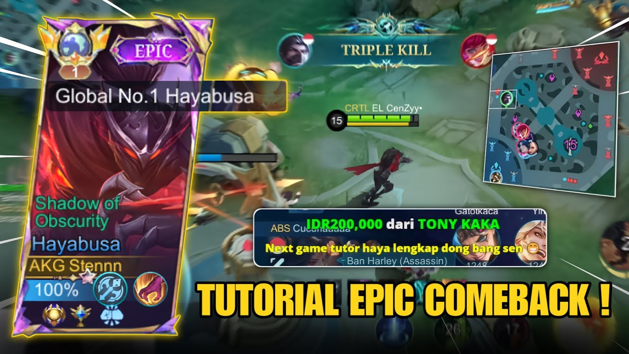 TUTORIAL COMEBACK ! MAKRO PLAY HAYABUSA DI PATCH TERBARU ! MOBILE LEGENDS !
