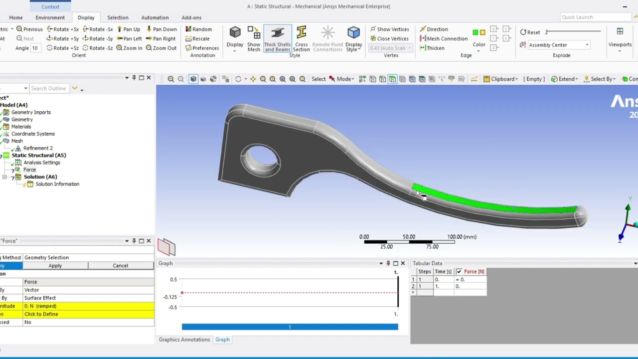ANSYS Static Structural Analysis of Brake Lever | Total Deformation Study.
