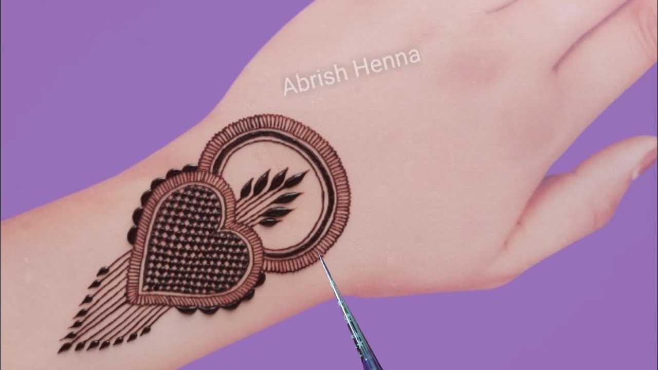 Very Easy Simple Heart Shape Arabic Mehndi Design For Hands| Simple Mehendi design-Mehandi ka Design