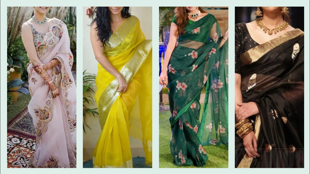 LATEST ORGENZA Silk Sarees ! Designer silk sarees !ORGENZA silk sarees Ideas