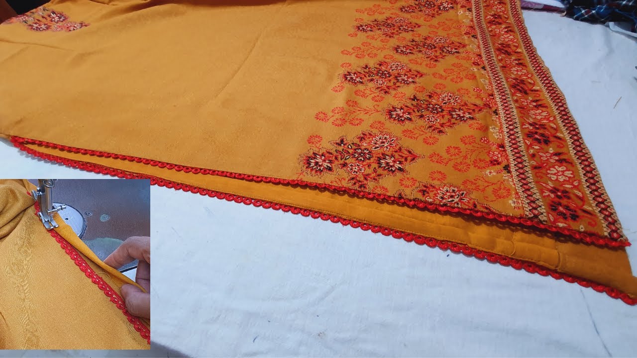 Attach lace or  Piping(Underground) on Slits/Chaak of Kurti || Chaak पे lace Piping कैसे लगाएं