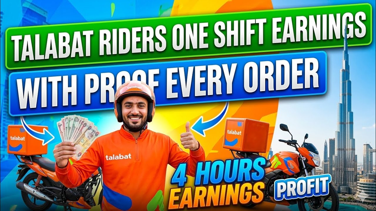 TALABAT RIDER ONE SHIFT EARNINGS 2026| LIVE PROOF: EVERY ORDER EARNING REVEALED|DUBAI RIDERS EARNING
