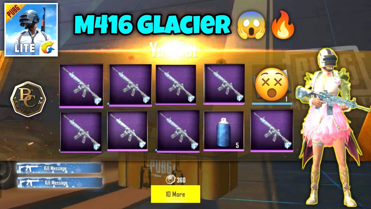 M416 Glacier Crate Opening 😱| M416 Glacier PUBG Lite 🔥