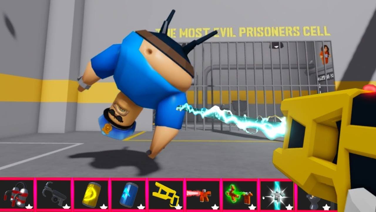 Play with ITEMS! Barry Prison Run! HARD MODE Roblox (first person #obby)