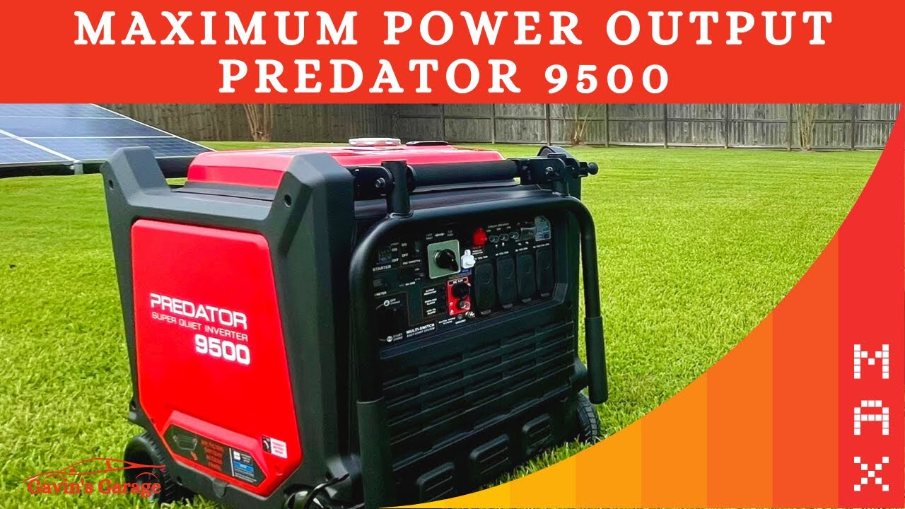 Maximum power output of the Predator 9500 Watt Super Quiet Inverter (Generator Review)