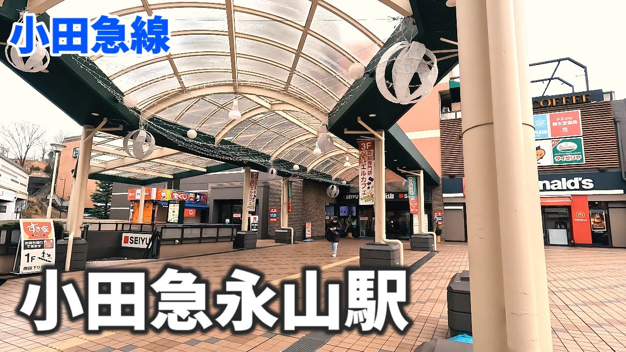 小田急線 小田急永山駅 駅周辺の風景【4K60FPS】2024年1月 ODAKYU NAGAYAMA STATION ODAKYU LINE