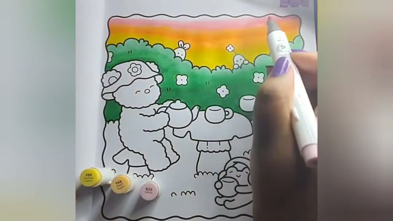 Momento fofo pintando Little Friends 🖍️💛 #coloring   #livrodecolorir #colorwithme #ColoringBook 