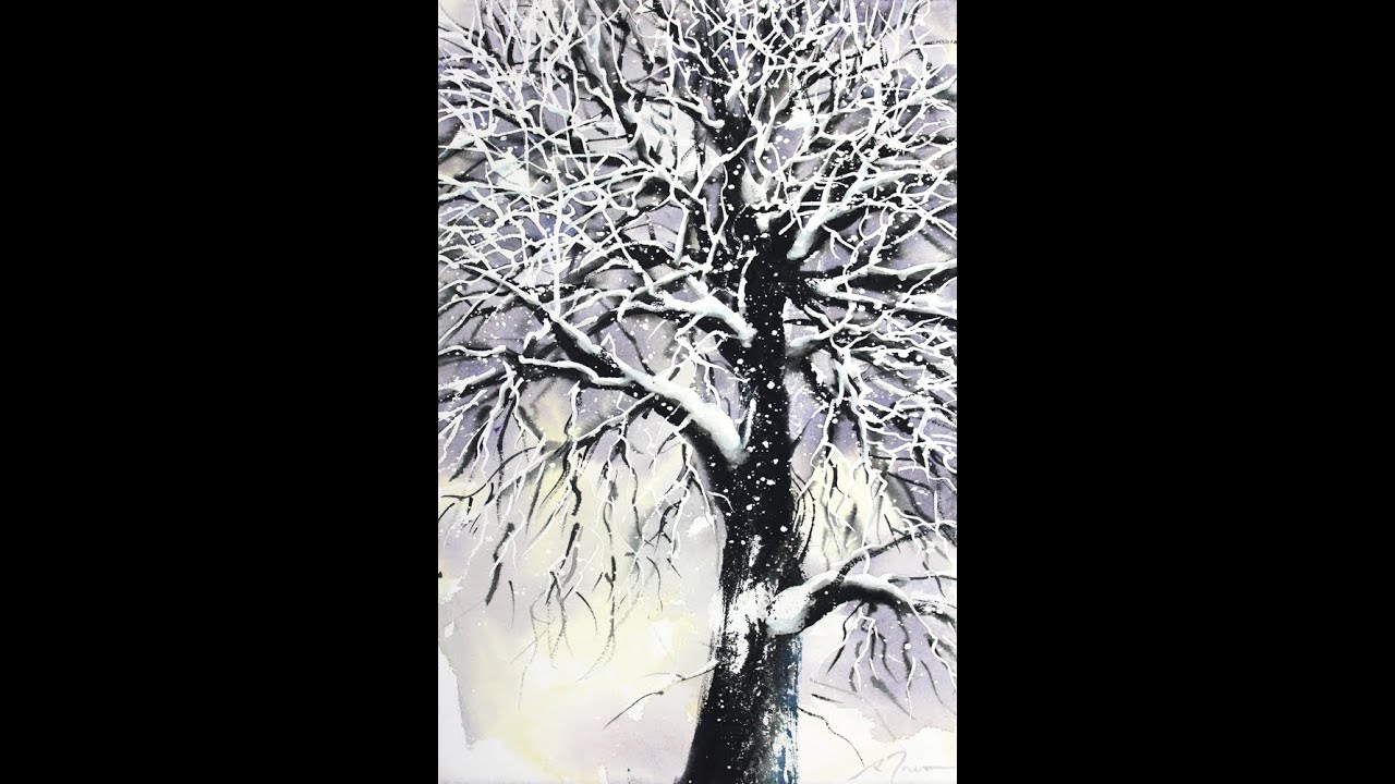 Watercolor for Beginners Project 4 (2/3) Winter-scape with Masking fluid by Sumiyo Toribe