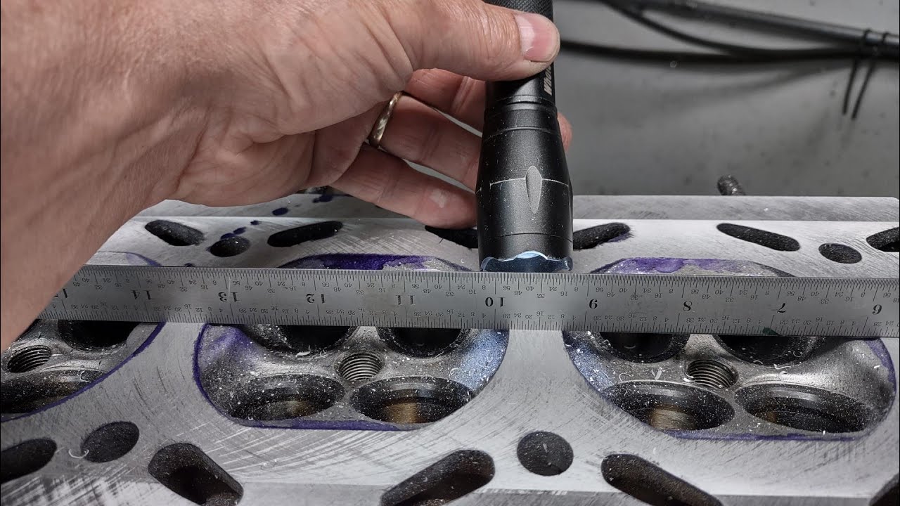 Surfacing a Saab B212 cylinder head on a Bridgeport mill
