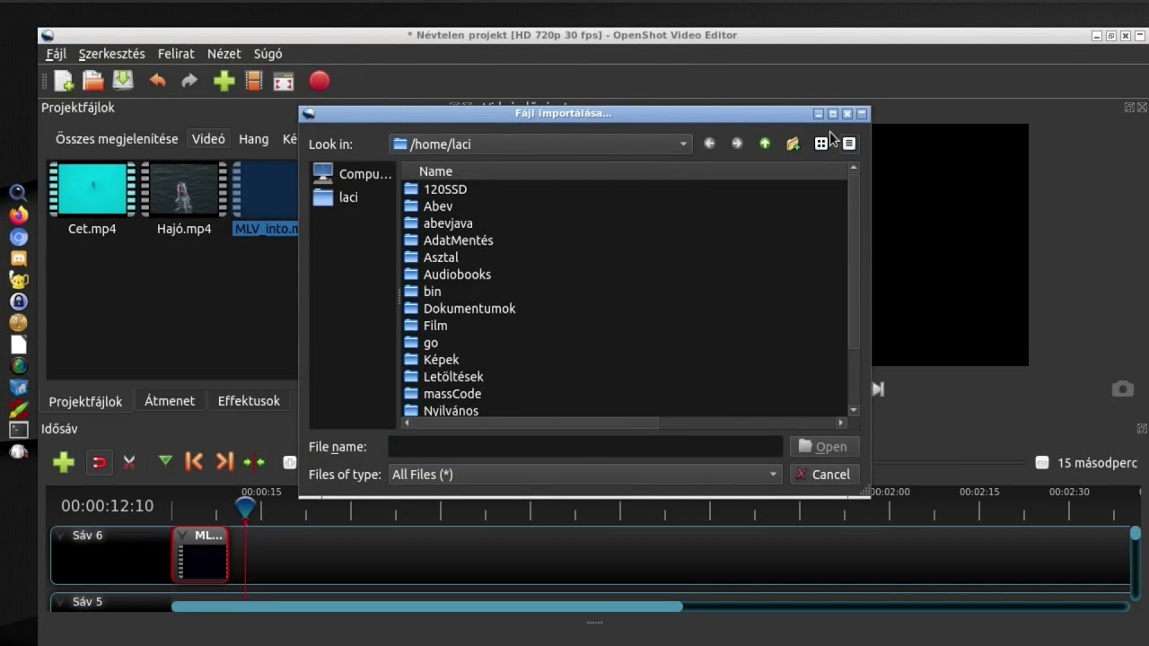 OpenShot - a videóvágó