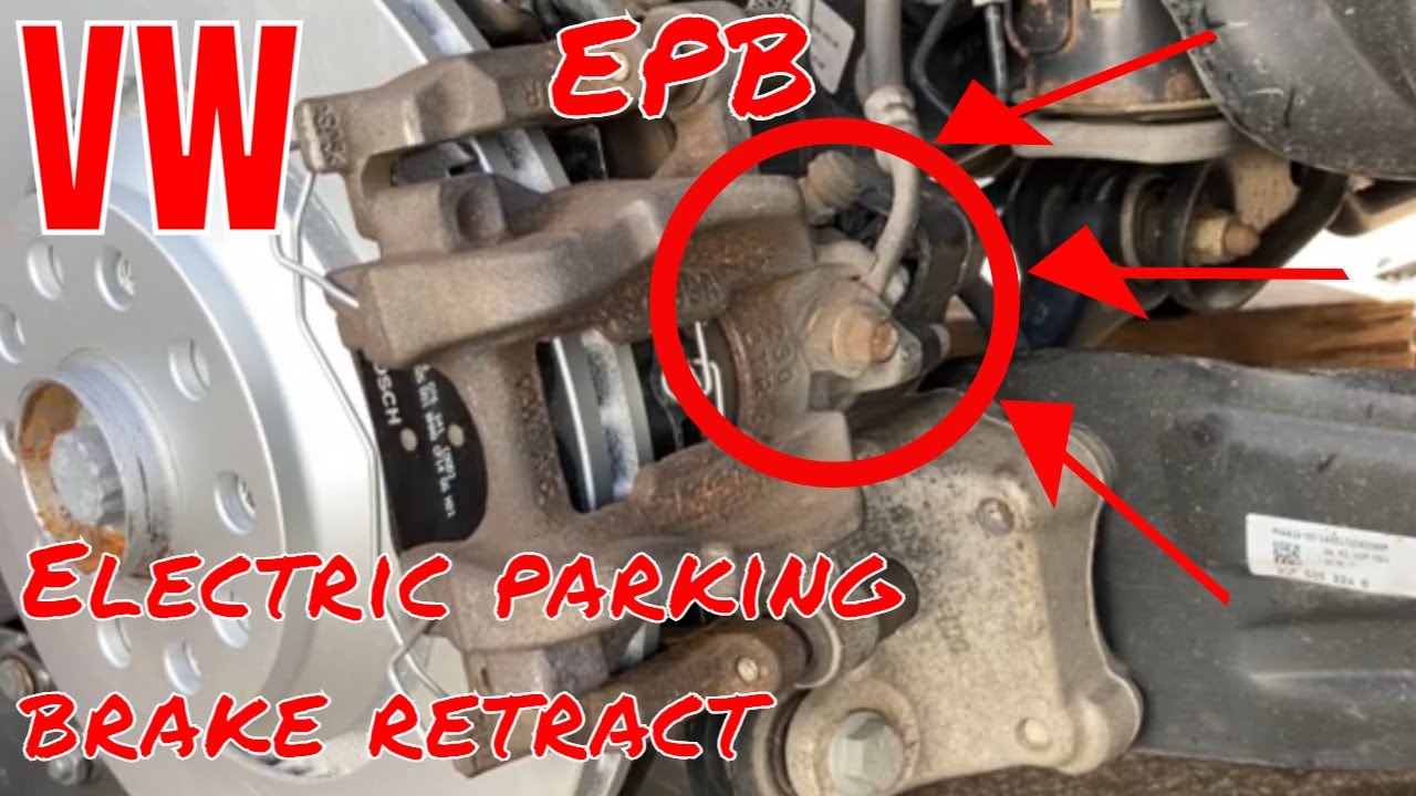 How to retract a VW Electronic Parking Brake EPB to replace rear brake pads Atlas Tiguan Passat
